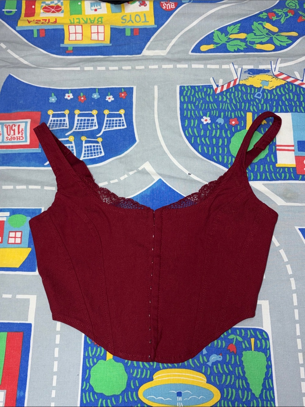 Garage red corset top